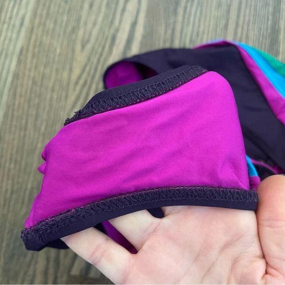 Becca by Rebecca Virtue purple strappy cutout one piece swimsuit size large - Picture 7 of 8